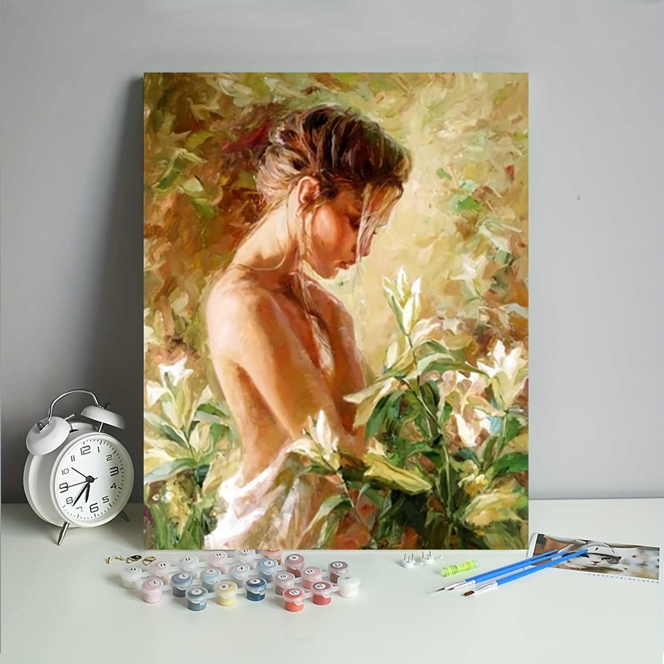 

1pc Diy Paint By Numbers Kit For Adults, "charming Woman" Themed Canvas Painting, 16x20 Inches, Acrylic Paints, Brushes Included, Home Wall Art Decor
