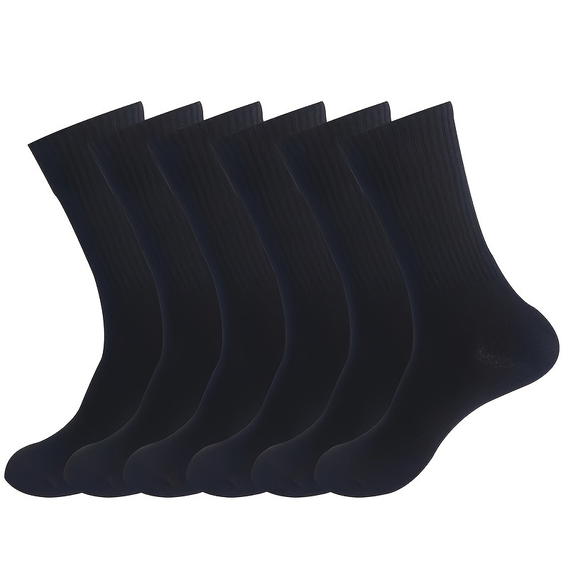 

Black 6-pair Set Of Mid-calf Socks - Yz - Flat Spring And Summer Comfortable Moisture-wicking Combination Socks