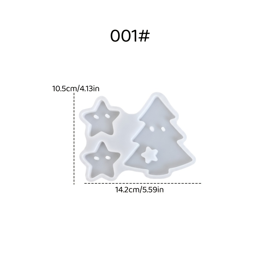 TEMU Stampo in silicone argilla 1 pz Natale 2 stili opzionali Albero di Natale triplo da appendere e da appendere di di zucchero Ornamento Stampo per