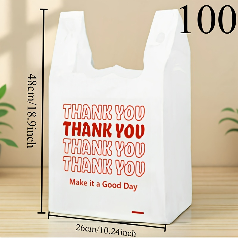 paquete 100/200 bolsas compras transparentes blancas diseño Temu