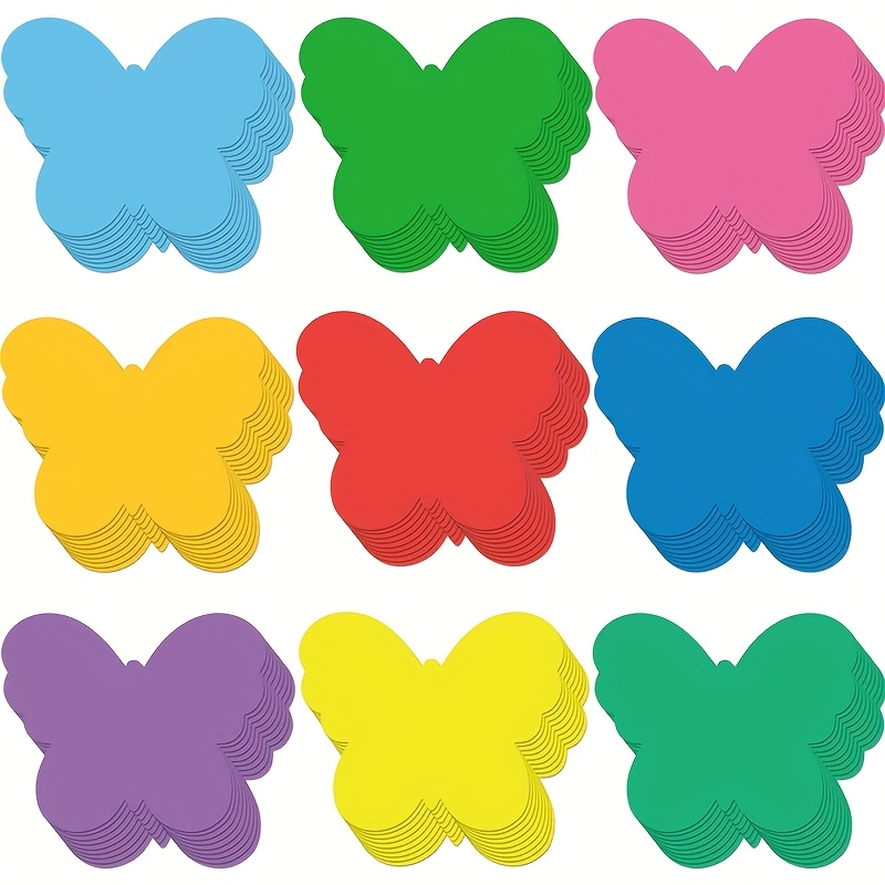 E-shop 45 Stück Schmetterlings-Papierausschnitte - Bunte Frühlingspinnwanddekorationen, Kleine Schmetterling-Aufkleber für DIY-Bastelarbeiten, Büro-,