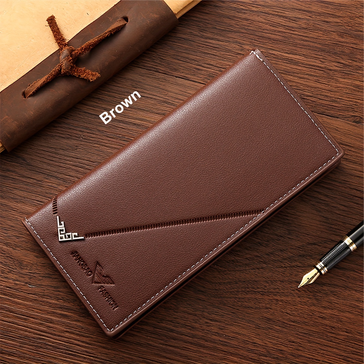 TEMU Leather Wallet With Money Clip & Id Holder - Multiple Card Slots, Stylish For