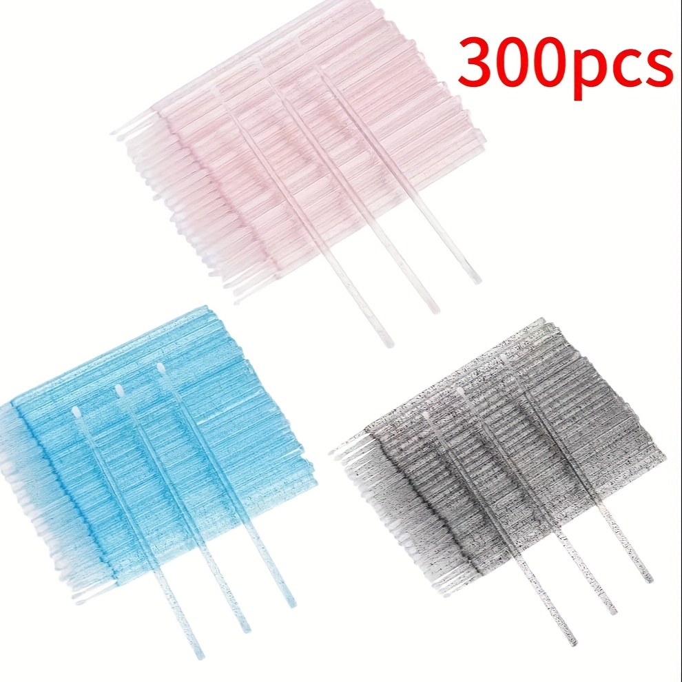 Image of 300pcs/crystal Nano Eyelash Brushes, Makeup Brushes - Unscented Makeup Brushes, For Eyelash Extension, Nail Art And Cosmetic Details, Suitable For Eyelash Extension And Makeup Auxiliary Tools Blue