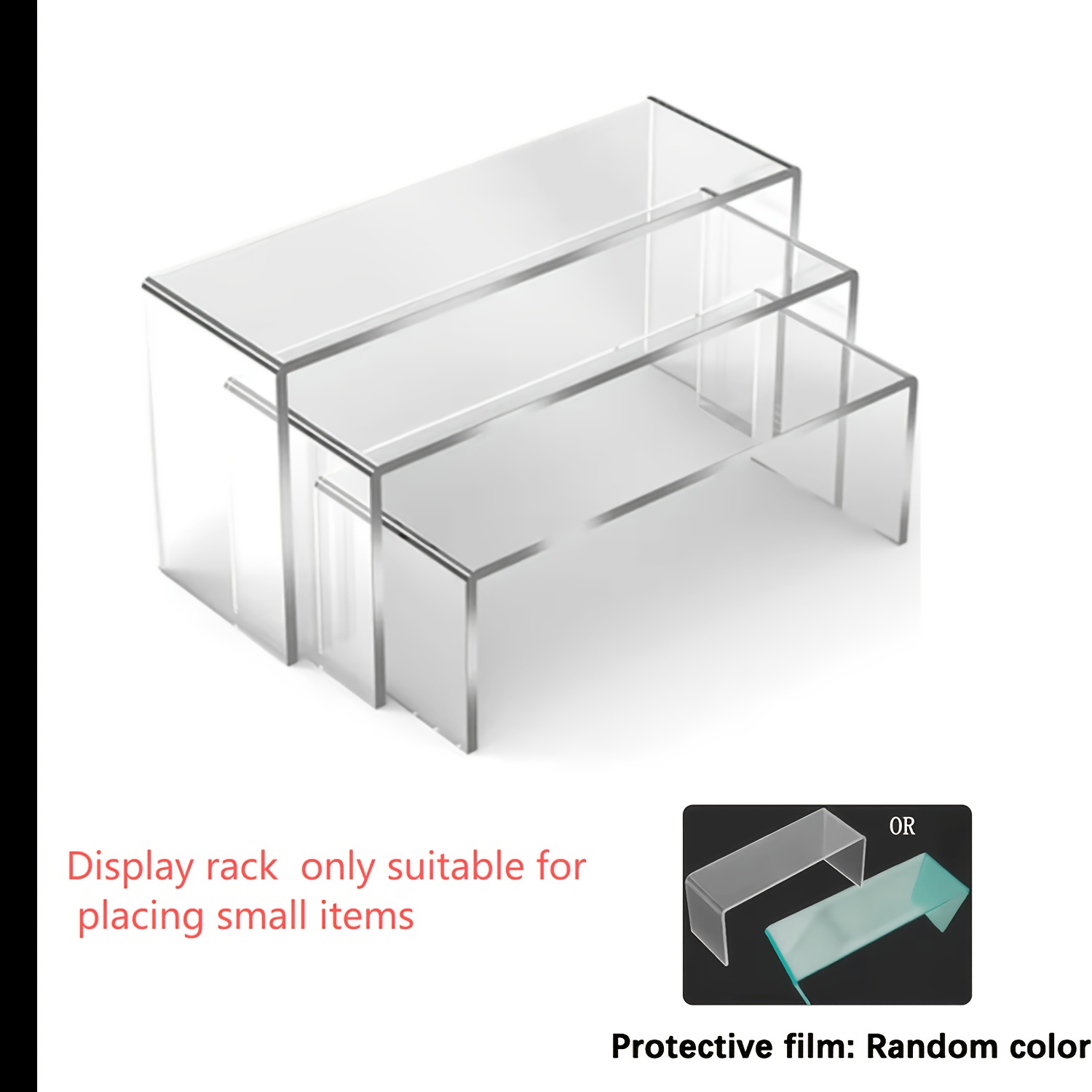 Image of 3pcs Acrylic Ladder Display Rack Storage Rack, Transparent Display Rack, Cosmetics, Skincare Products, Jewelry Display Rack, Small Model Display Rack, Suitable For Daily Items Display Rack, Random