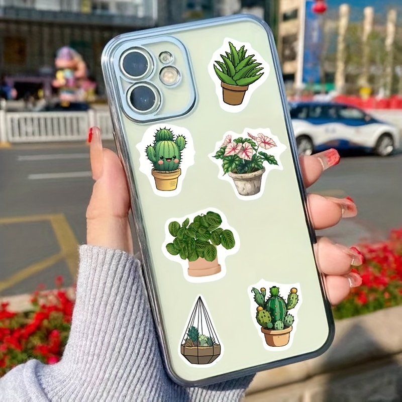50pcs green plant stickers pack cycling tropical leaf vinyl - Temu