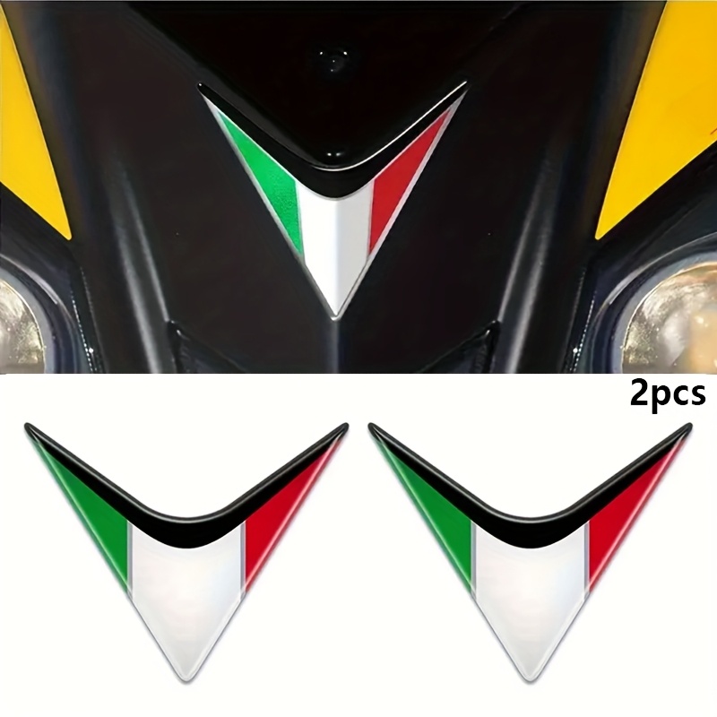 TEMU 2pcs Italy Flag Edition Decals Italia Flag Emblems Accessoriesbadge Decal Design For Motorcycle Car Truck Bike