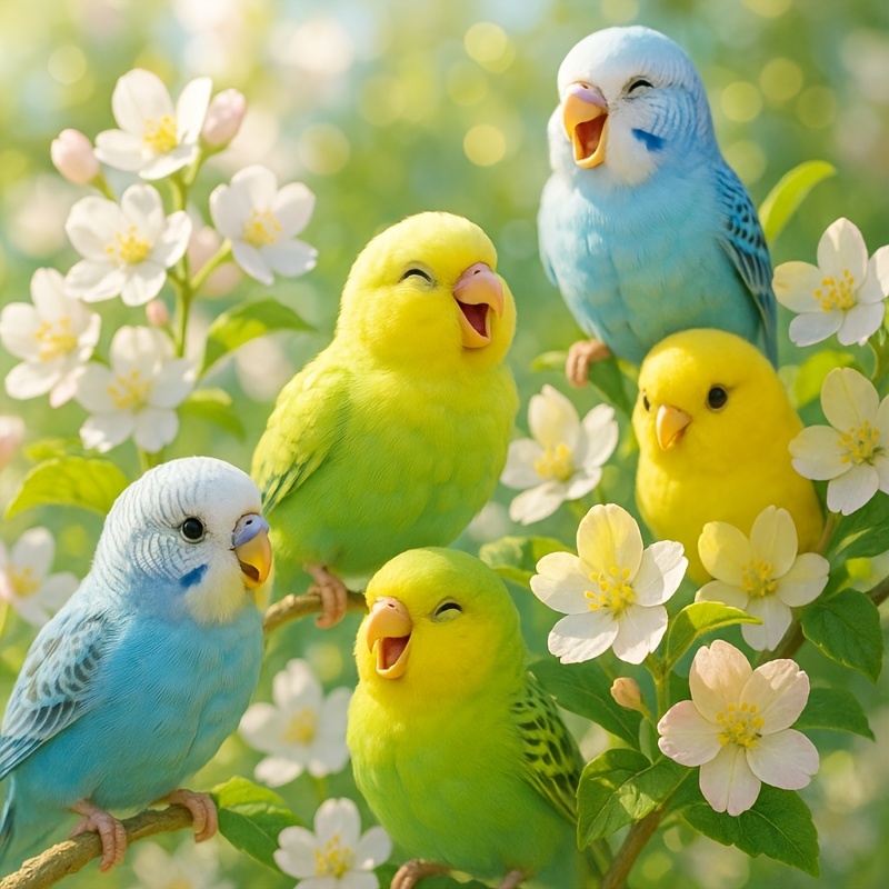 TEMU 1pc Frameless Diy 5d Diamond Painting Kit, Cute Parrot Themed Pattern, Round Acrylic Diamonds, Diamond Painting Art Craft For Home Decor, A