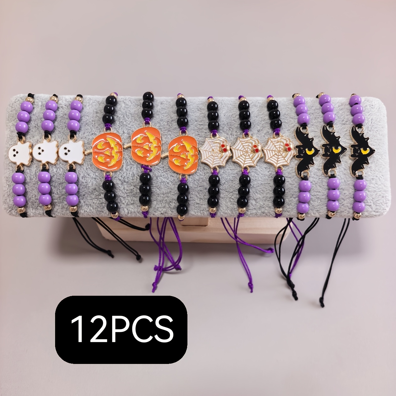 TEMU Set grande da 12 pezzi per Halloween con elementi di zucca, pipistrello e - Braccialetti creativi per coppie, , feste, e donne - Regali per