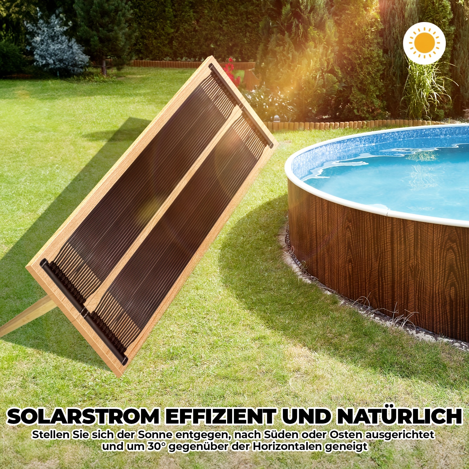 

Solar Collector Pool Heating, Solar Heating, Swimming Pool Up To 12000l Water Content, Solar Mat Heating Mat, Uv-resistant, Expandable