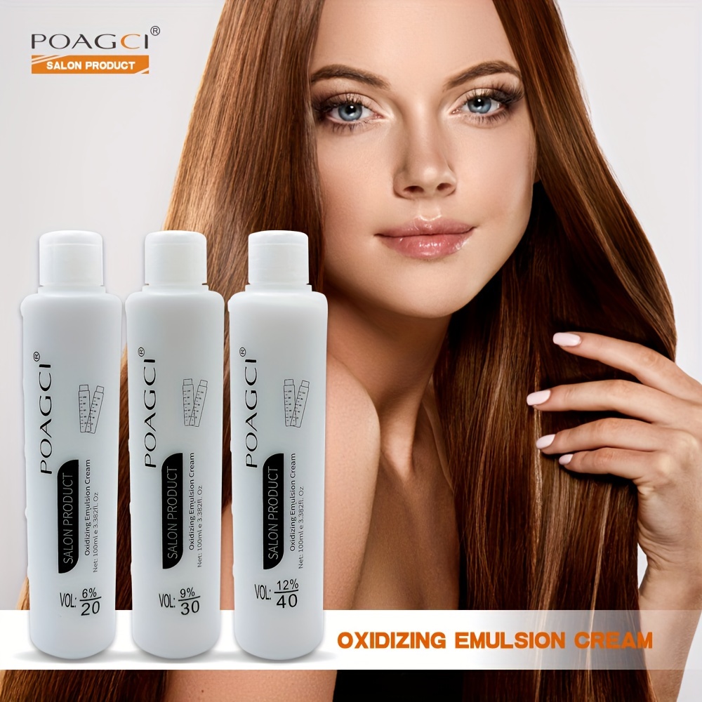 POAGCI Unisex Adult Hair Cream with Glycerin Moisturizing Non Irritating Formula for Normal Hair 6 9 12 Oxidizing Emulsion Easy Application Accurate Color Strong Lightening