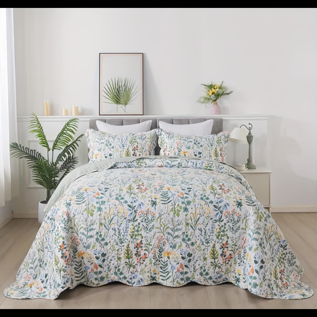 2 3pcs floral pattern bedding including 1 quilt cover and 1 2 pillowcase is soft breathable comfortable lightweight hypoallergenic and suitable for machine washing   bed covers are perfect for bedding and room decoration   Product details 6