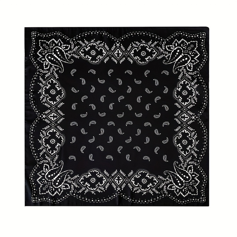 E-shop 27,6" Vintage quadratisches Tuch mit Ringdruck, Hijab-Schal, stilvolles, schlichtes, dünnes, weiches Halstuch, lässes dekoratives Kopftuch für