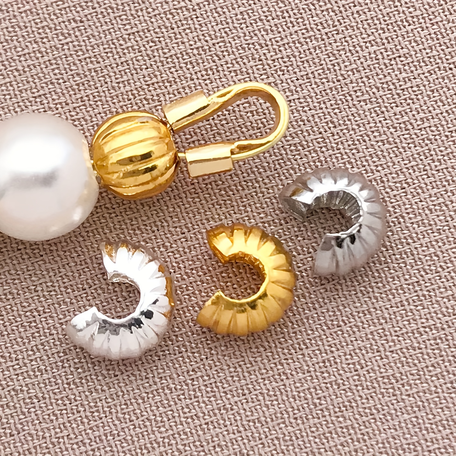 15pcs 18K Golden Plated Crescent Moon Clasps for DIY Jewelry