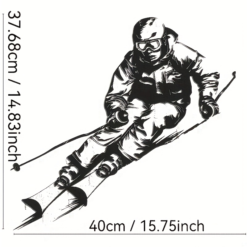 TEMU Décoration Murale Métallique Ski & Snowboard - Thème Sports d'Hiver Chalet de Ski & Art Montagne, Décoration en Fer Facile à Accrocher pour Ski,