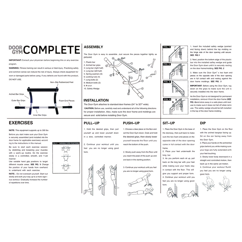 heavy duty doorway pull up bar 440 lbs capacity strength training for home gym portable fitness equipment details 7