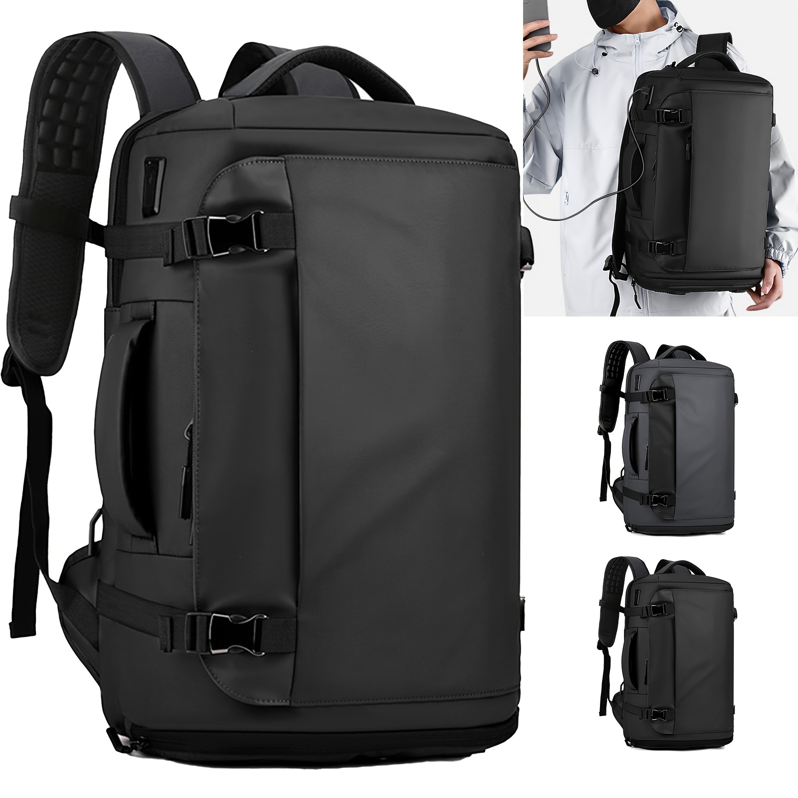 large capacity waterproof travel backpack durable lightweight ergonomic laptop bag with usb charging port adjustable shoulder straps multiple compartments for hiking camping commuting unisex outdoor travel backpack backpack for travel