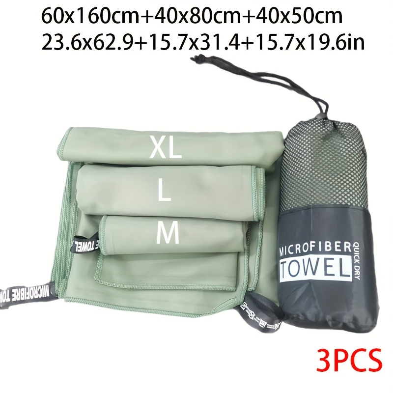 E-shop 3 Stück Leichte Weiche Schnelltrocknende Handtücher, Ideal für Zuhause Outdoor-Aktivitäten, Schwimmen, Fitness, Camping, Weich Hautfreundlich,