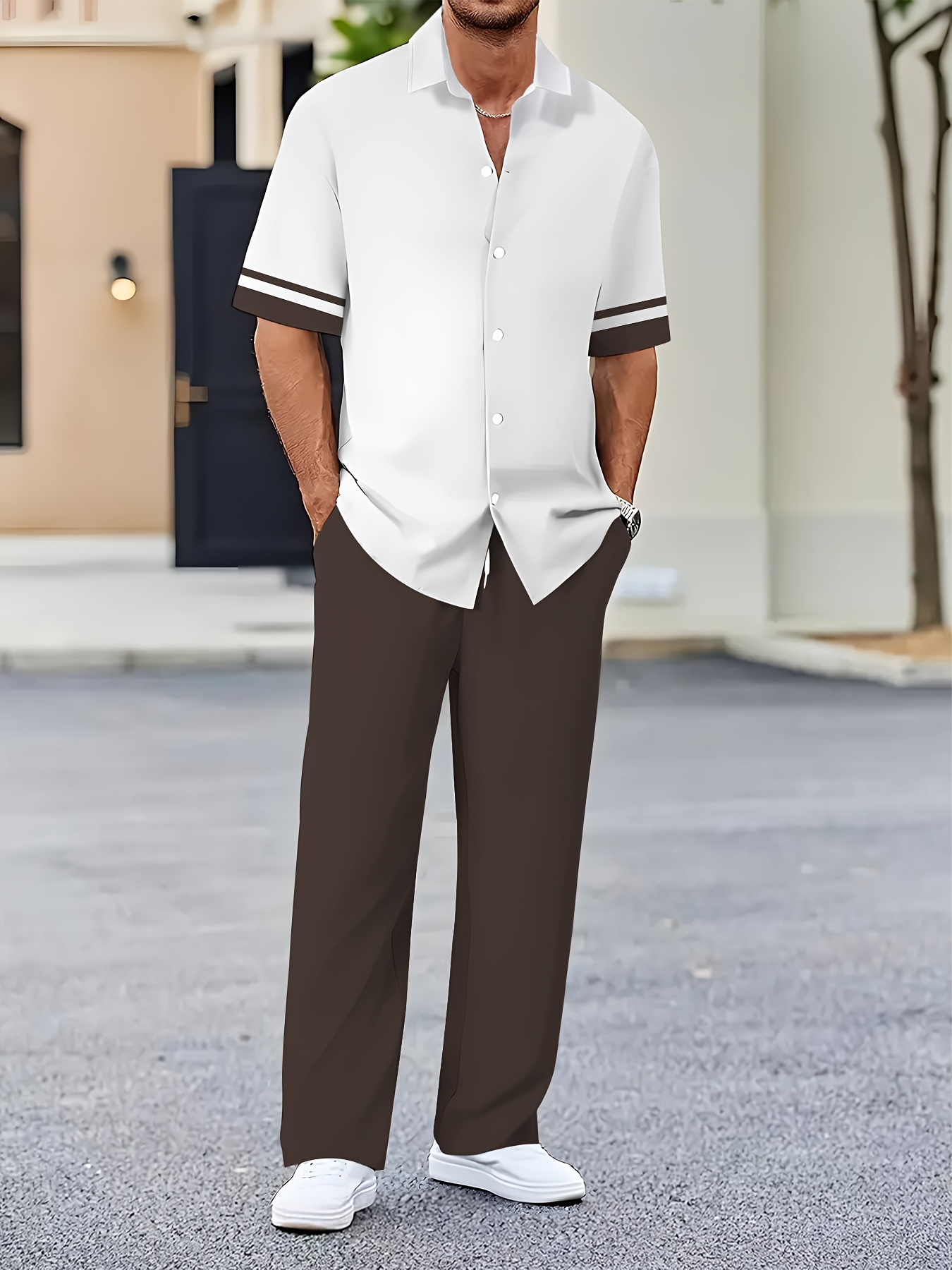 Casual Elegante Ropa Hombre Camisa Conjunto Ropa Casual Hombres