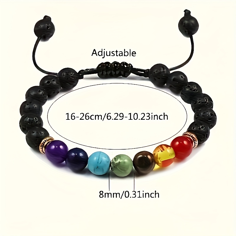 Adjustable Bohemian Stone Bead Bracelet Chakra Stones Balance & Relax