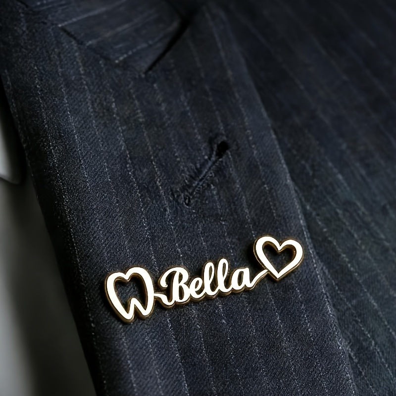TEMU Personalized Dental Badge - Custom Name &/or Tooth Number - 304 Stainless Steel Medical Pin Suitable For Dentists, Hygienists, Nurses, Medical