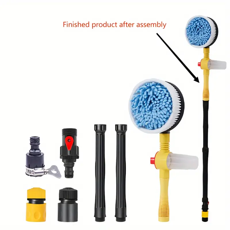 360 rotating car wash brush kit high pressure chenille bristles with automatic foaming for vehicle cleaning adjustable dip wash rotary wash brush details 0