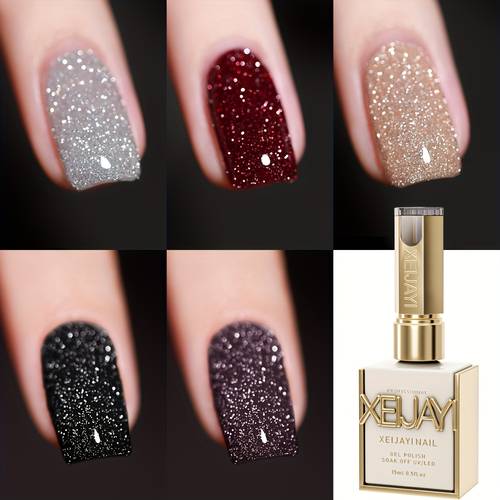 modische katzenaugen-nägel, holografische nageldesigns, 5 farben, 15 ml, reflektierendes katzenauge-magnetgel, einweich-led-gel, nagelstudio-werkzeuge für damen-nagelkunst