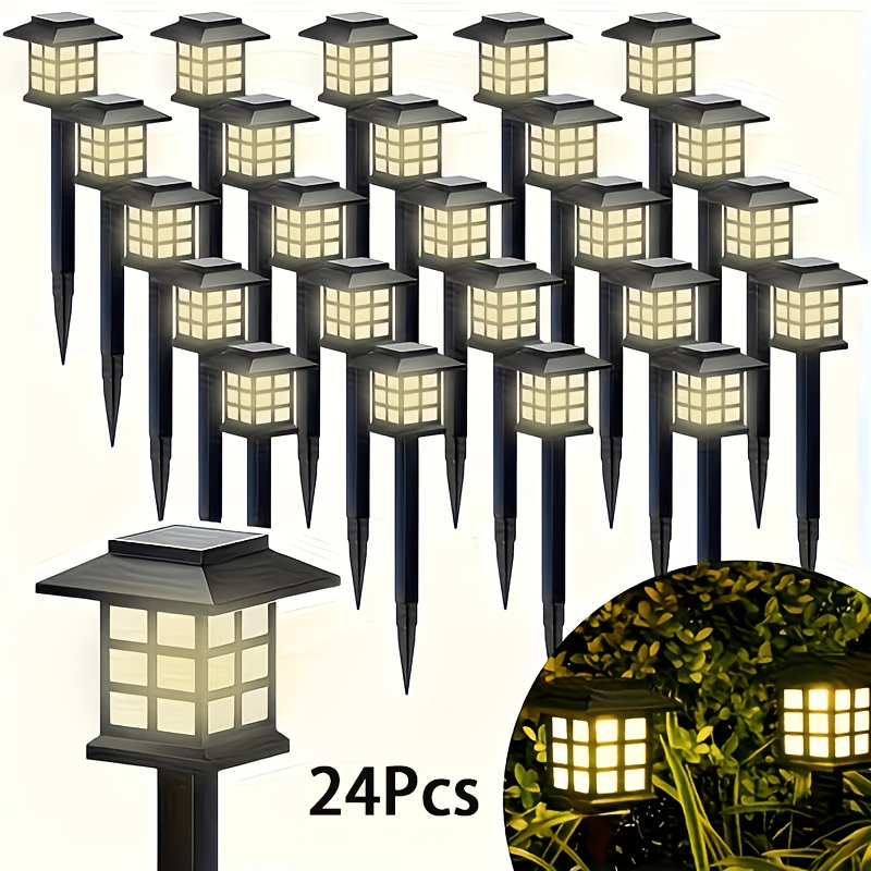 item picture 24 12 6pcs solar outdoor lights ip44 street lights led landscape lighting garden lights suitable for   driveways courtyards and lawns warm light   in packs of 12 decorations for thanksgiving christmas and new year gifts