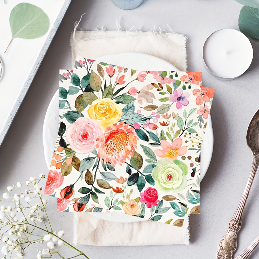 Sommerblume Servietten 6,5 Cm – 16 Stück, Mehrfarbig, Papierservietten