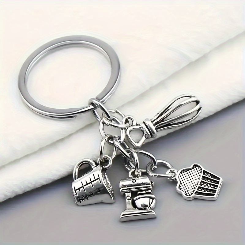 Stylish Set - Alloy Keychain With Cake Mixer & Measuring Cup Design For Men
