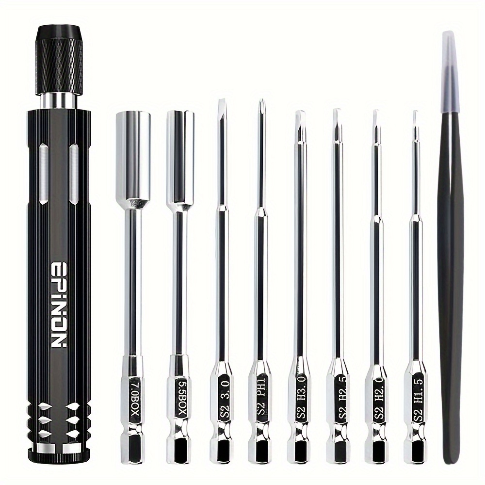 

Premium Rc Repair Tool Kit - Epinon Hex Driver Set With Precision Screwdrivers For Rc Cars, Trucks, And Buggies - Includes Tweezers