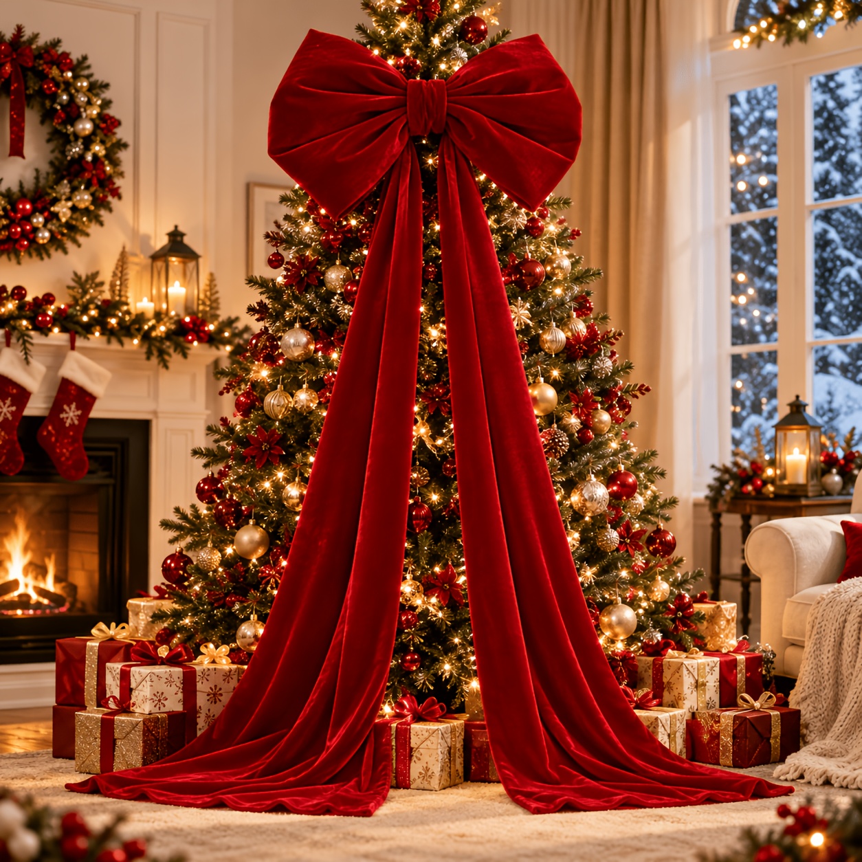 TEMU Decoración de extragrande de 50 cm x 240 cm con lujoso - Borla de cinta de satén extendida, adecuada para , , Navidad y ocasiones especiales.