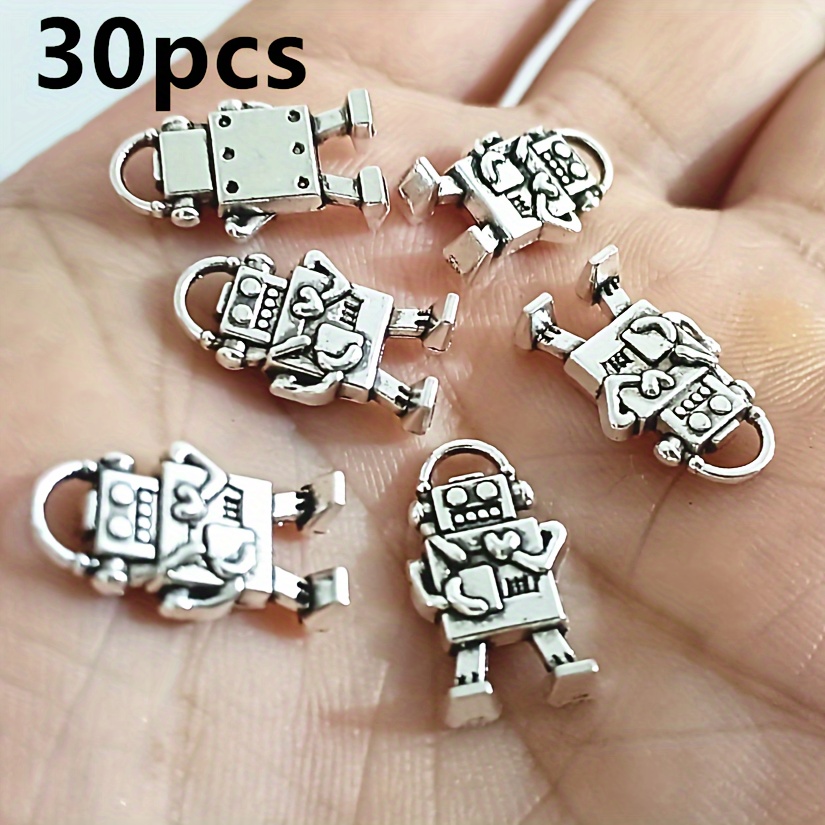 TEMU 30pcs Robot Charms Pendants For Jewelry Making Bracelet Additions Handmade 17x9.6mm