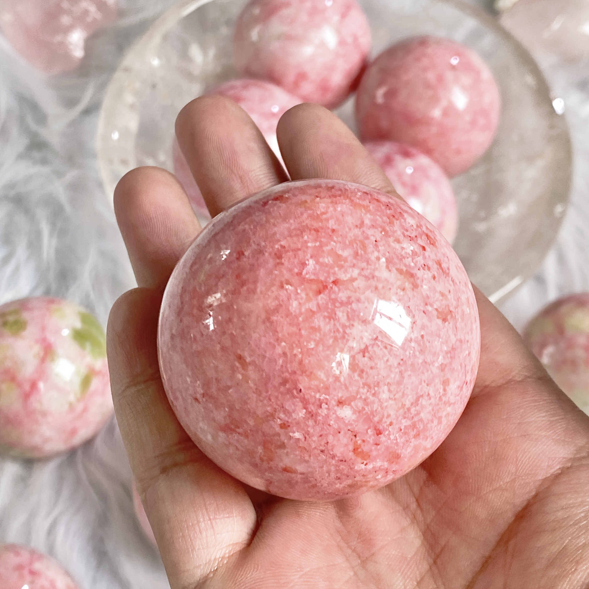 Natural Zoisite Sphere for Home Office Decor