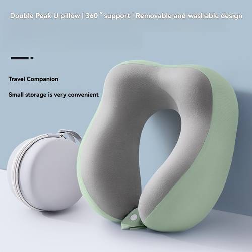 ergonomic u shaped neck pillow with storage bag memory foam removable machine washable cover lightweight portable cervical pillow for airplane car bed compression fit design for s no power required sinterklaas