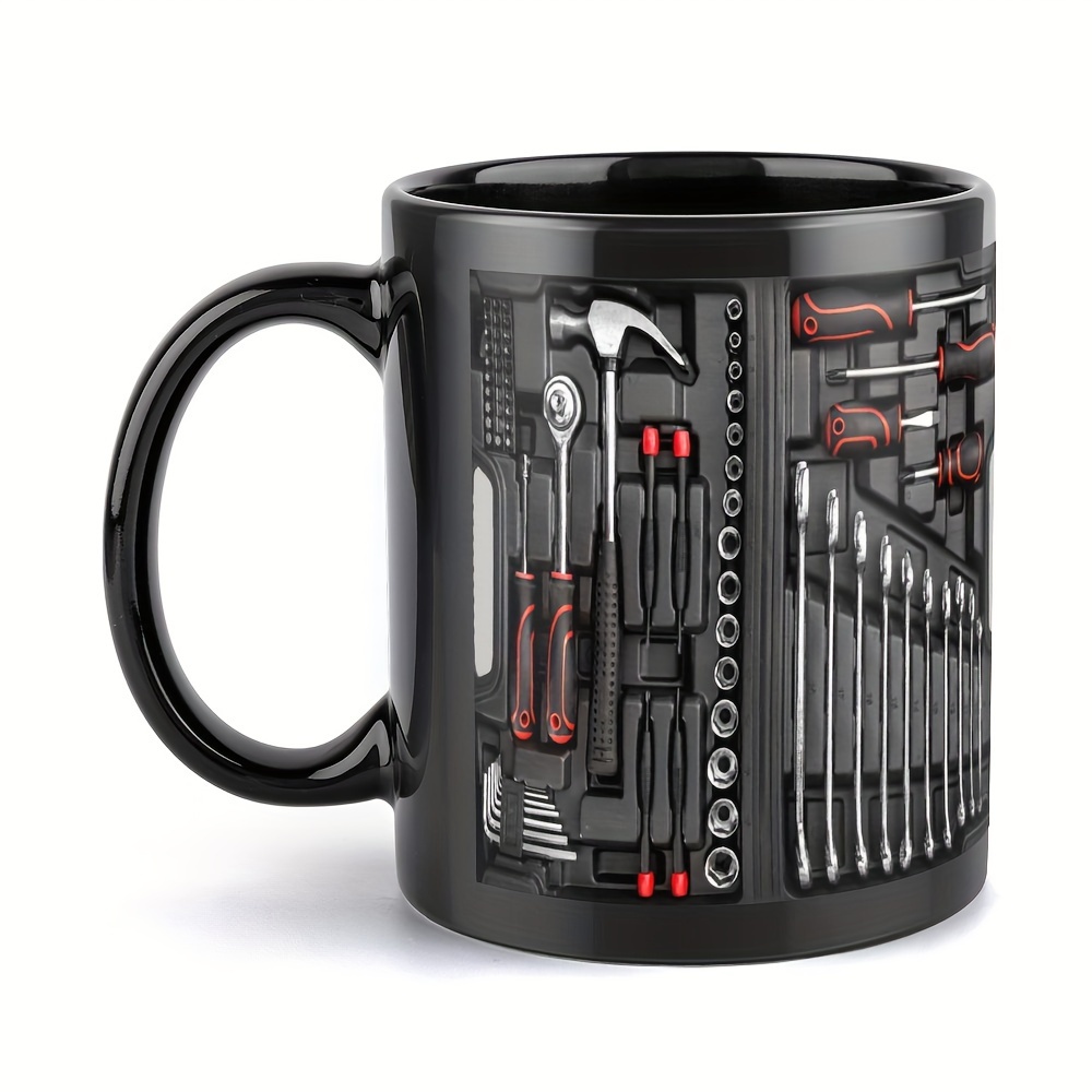 

11oz Black Toolbox Ceramic Coffee Mug - Perfect Gift For Dad, Mom, Friends | Ideal For All Seasons Unique Coffee Mugs Coffee Cup Set