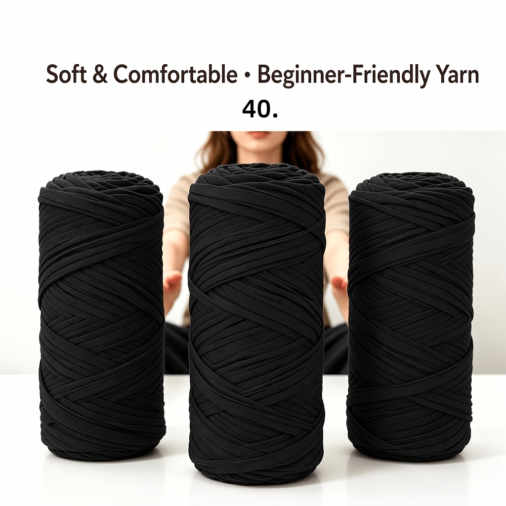 TEMU Chunky Yarn, 3-ply, 600g, Large , Ribbon Yarn, Stretch Fabric, Thick T-shirt Yarn, Knitting Yarn For Crochet, Knitted Bags, Baskets, Rugs,