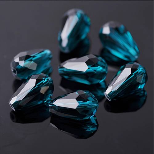 8x12mm glass drop beads with straight holes for jewelry making and additions