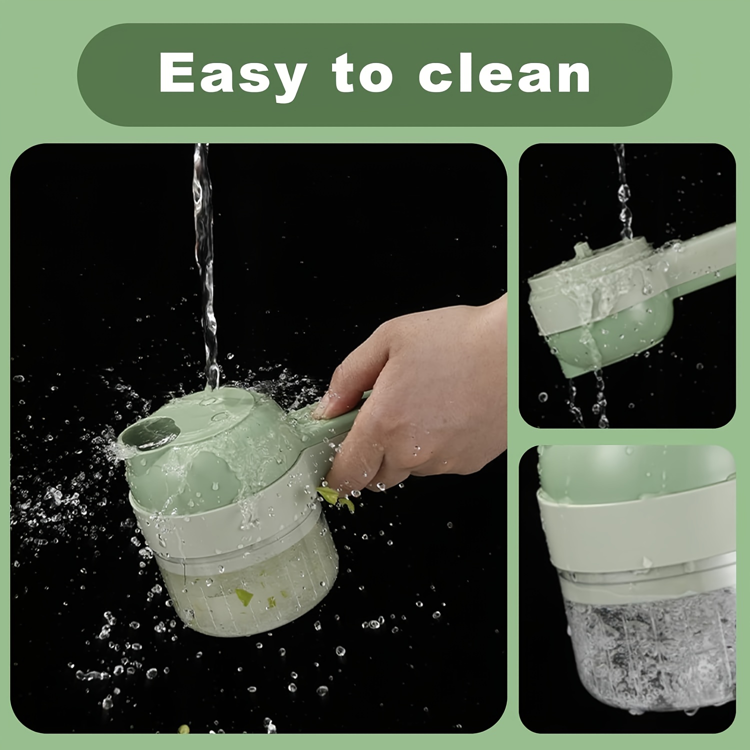 multi-functional portable wireless vegetable processor electric   vegetable cutter set, easy to charge, for garlic, chili, celery, meat, with cleaning brush, with egg and cream whisk. Product details 5