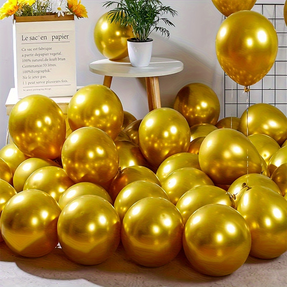 

50pcs, Colorful Metal Latex Balloons, Wedding Decor, Birthday Party Decor, Anniversary Decor, Graduation Decor, Holiday Decor, Mother's Day Decor, Indoor Outdoor Decor, Home Decor, Room Decor
