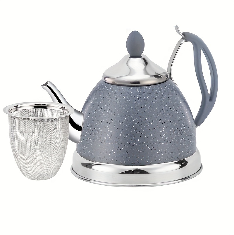   stainless steel tea kettle 1l with infuser stovetop teapot non electric gas and   compatible details 3