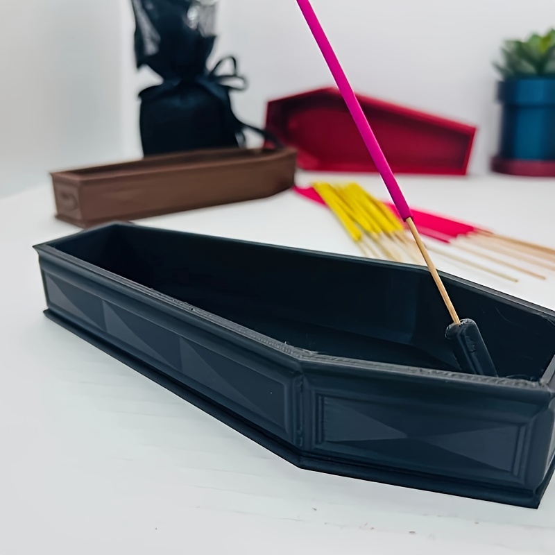 

Gothic Coffin Incense Burner Holder, Cute Plastic Decorative Gothic Style For Home And Office - Durable And Stylish Incense Ash Catcher Tray