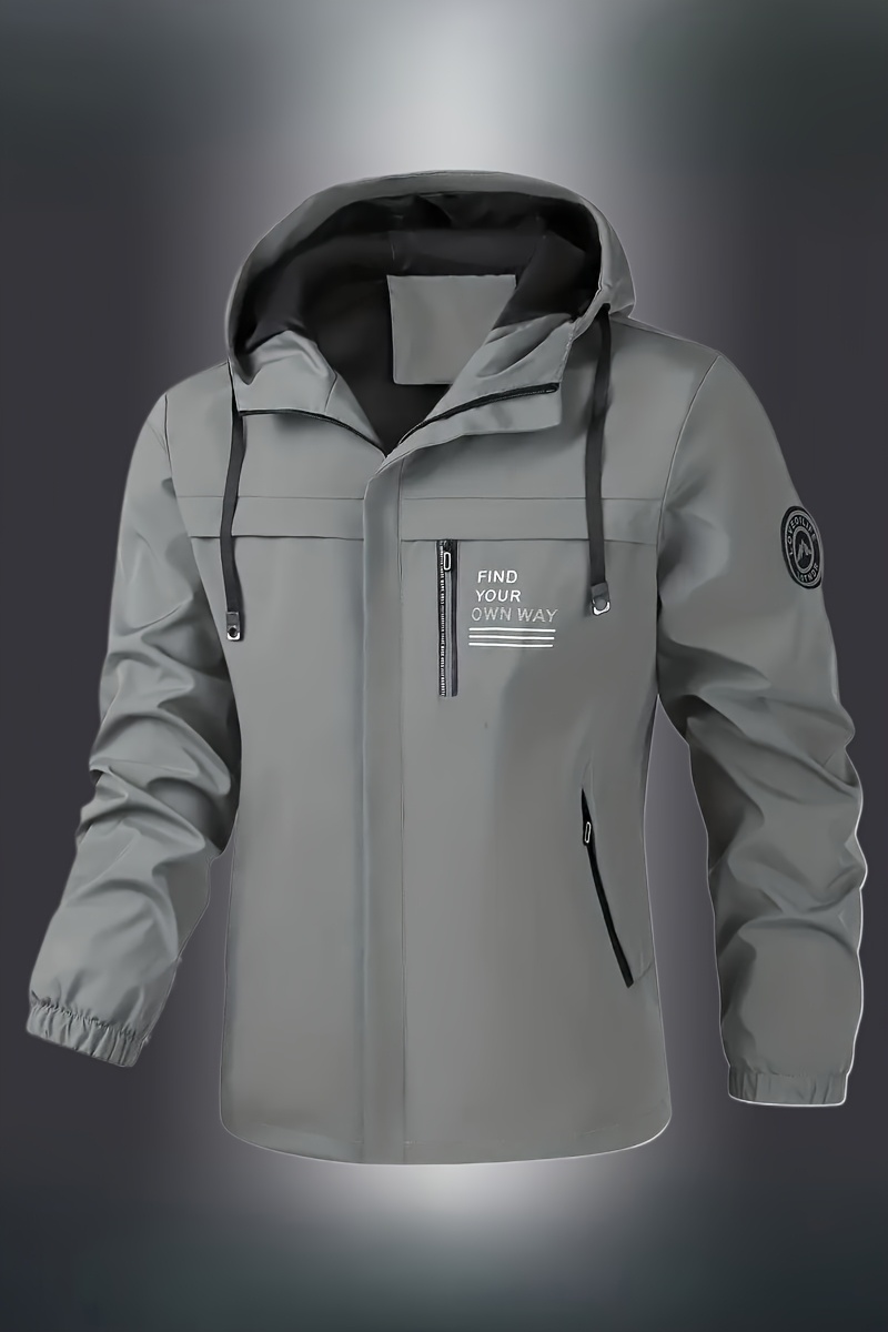 Chaqueta de hombre con diseño 'Encuentra tu camino' adecuada para ciclismo y actividades de primavera/otoño. Chaqueta deportiva casual de exteriores con textura suave y secado rápido.