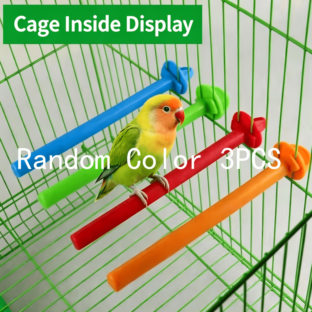 TEMU Perchoir en plastique pour perroquet, barre à , tige de perchage, accessoires de cage à mâcher, bâton de perchoir pour , ustensile de perchage,