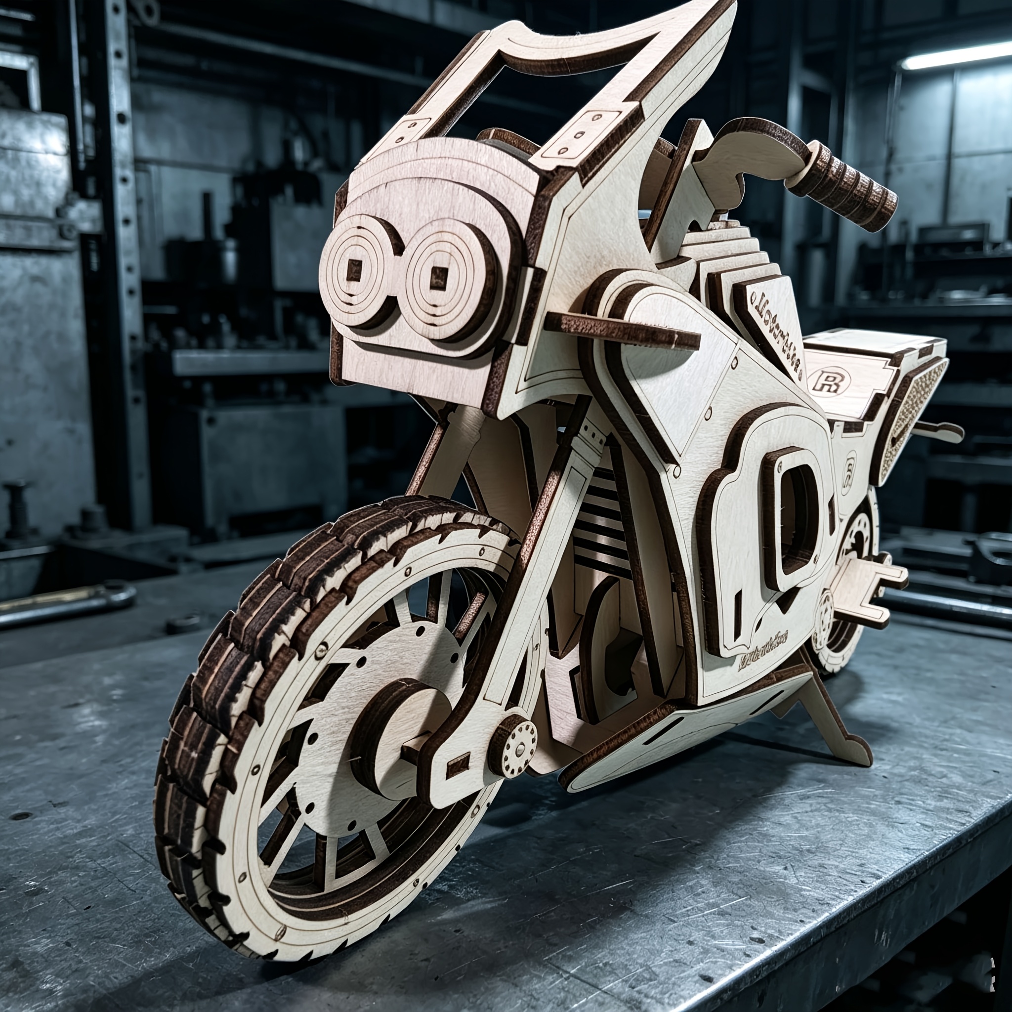 3D Streamlined Racing Bike Puzzle Model for Display