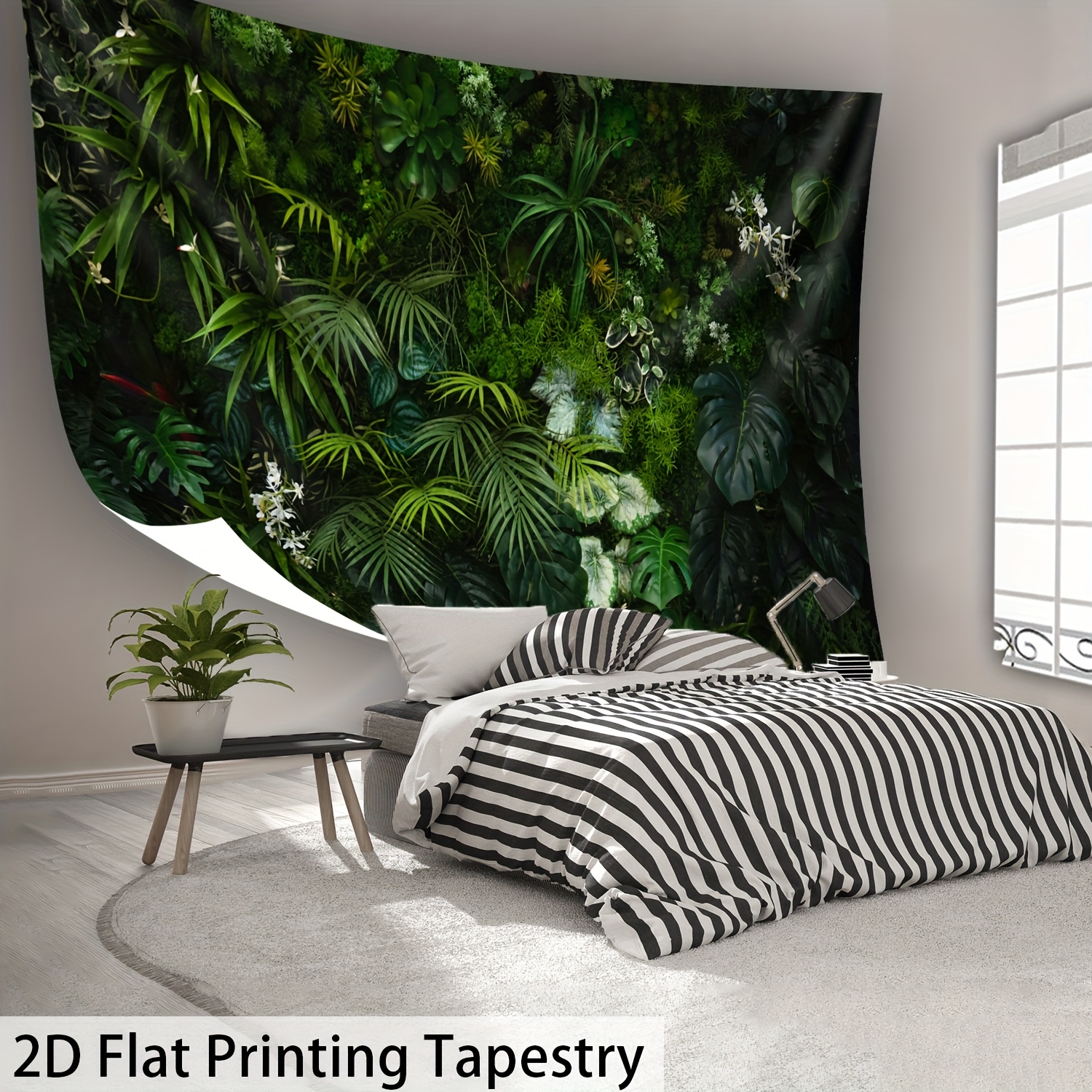 Tropical Plant Pattern Wall Tapestry Large Hd Polyester Decor_voghion.com