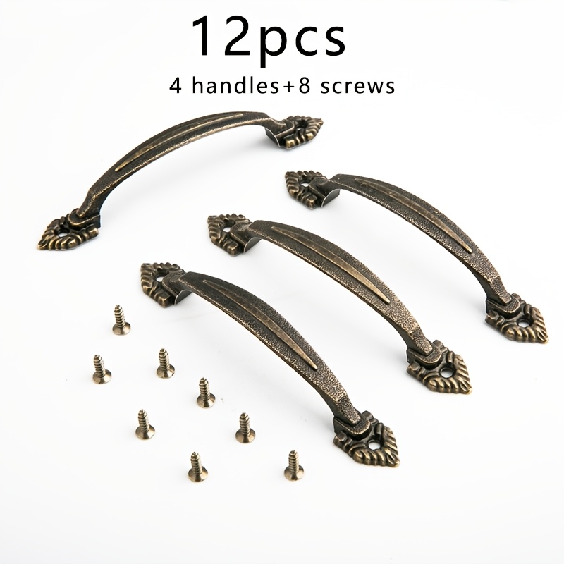 E-shop 6/12 Stück (Griff + Schraube), Bronze Zinklegierung Design Dekorative Schubladengriffe - Rostfreie Schranktürgriffe, Inklusive Montageschrauben,