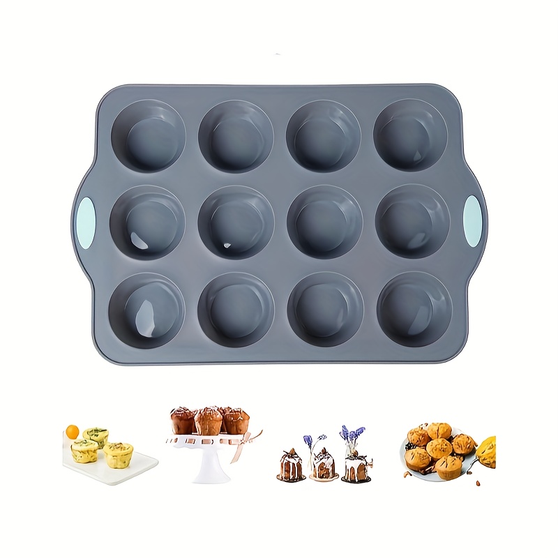 

Silicone Muffin Cake Bread Baking Pan 12 Cups Non-stick Cup Dessert Baking Grade Silicone Baking Pan Baking Cake Mold Metal Reinforced Frame 12 Cups Baking Pan