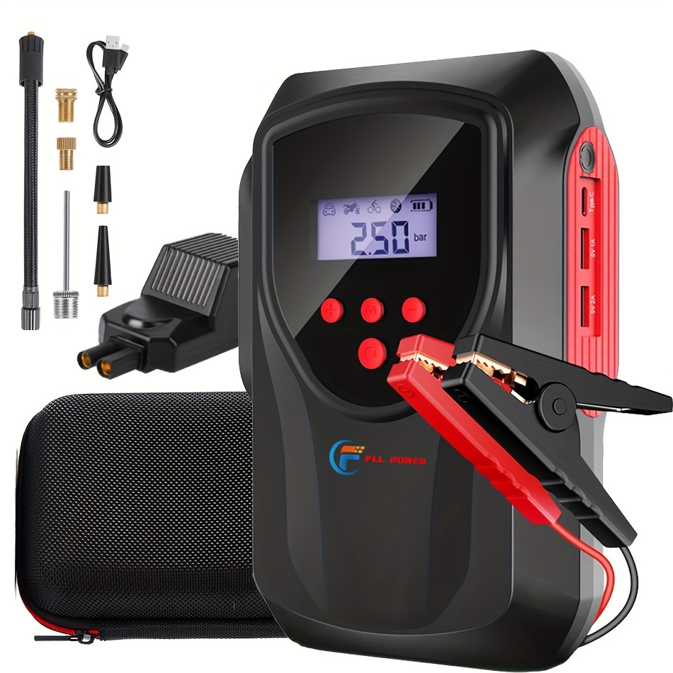 

Car Jump Power Bank Air Compressor Inflator Pump 1600a Portable Power Station 150psi Multifunctional Car Battery Charger Booster