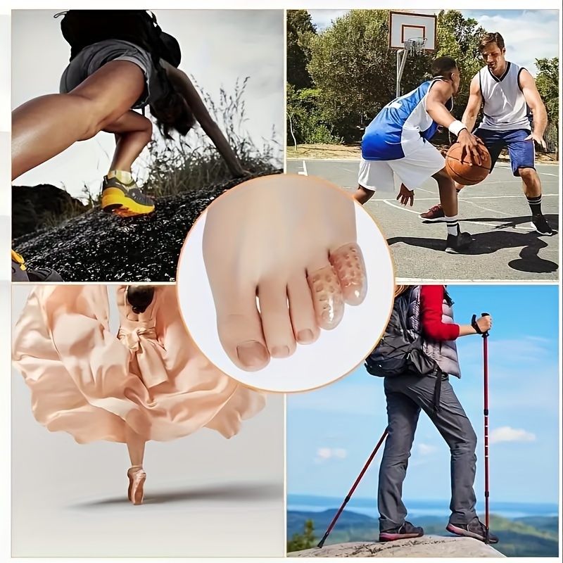 10pcs Anti-Friction Toe Protectors: Breathable Gel Toe Caps, Flexible Foot Care Accessories, Unisex Odorless Toe Sleeves, Small Toe Anti-Friction Toe Tubes