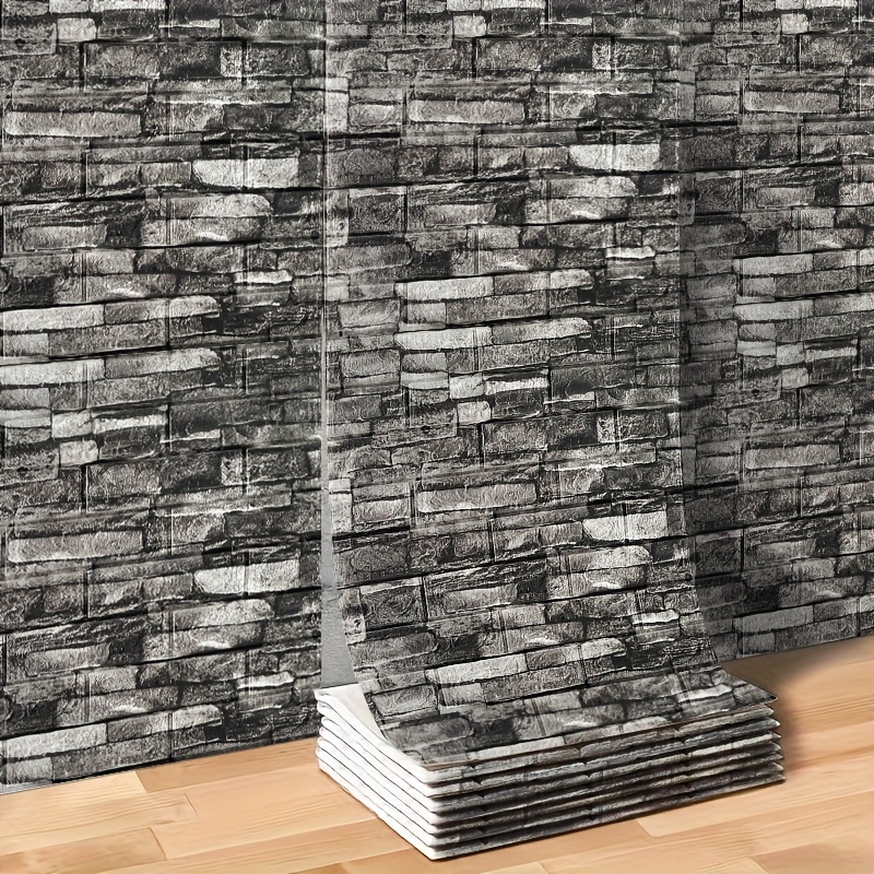 E-shop Selbstklebende 3D-Schaumwandpaneele - Abzieh- Klebe-Ziegelstein-Textur-Tapetenfliesen, Dickes Vinyl (2,2 mm) mit realistischem 3D-Effekt,